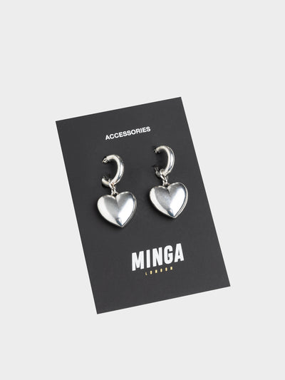 Chunky Heart Hooped Earrings