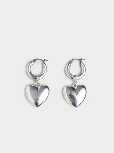 Chunky Heart Hooped Earrings - Minga  US
