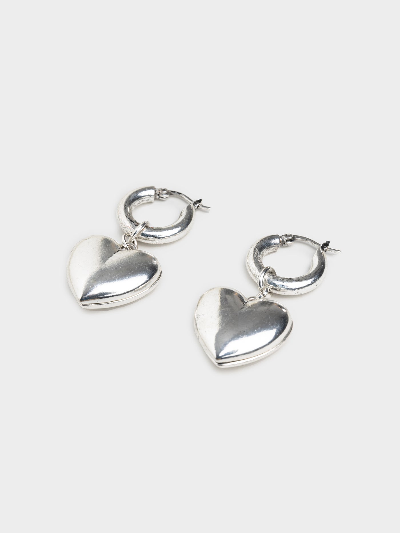 Chunky Heart Hooped Earrings