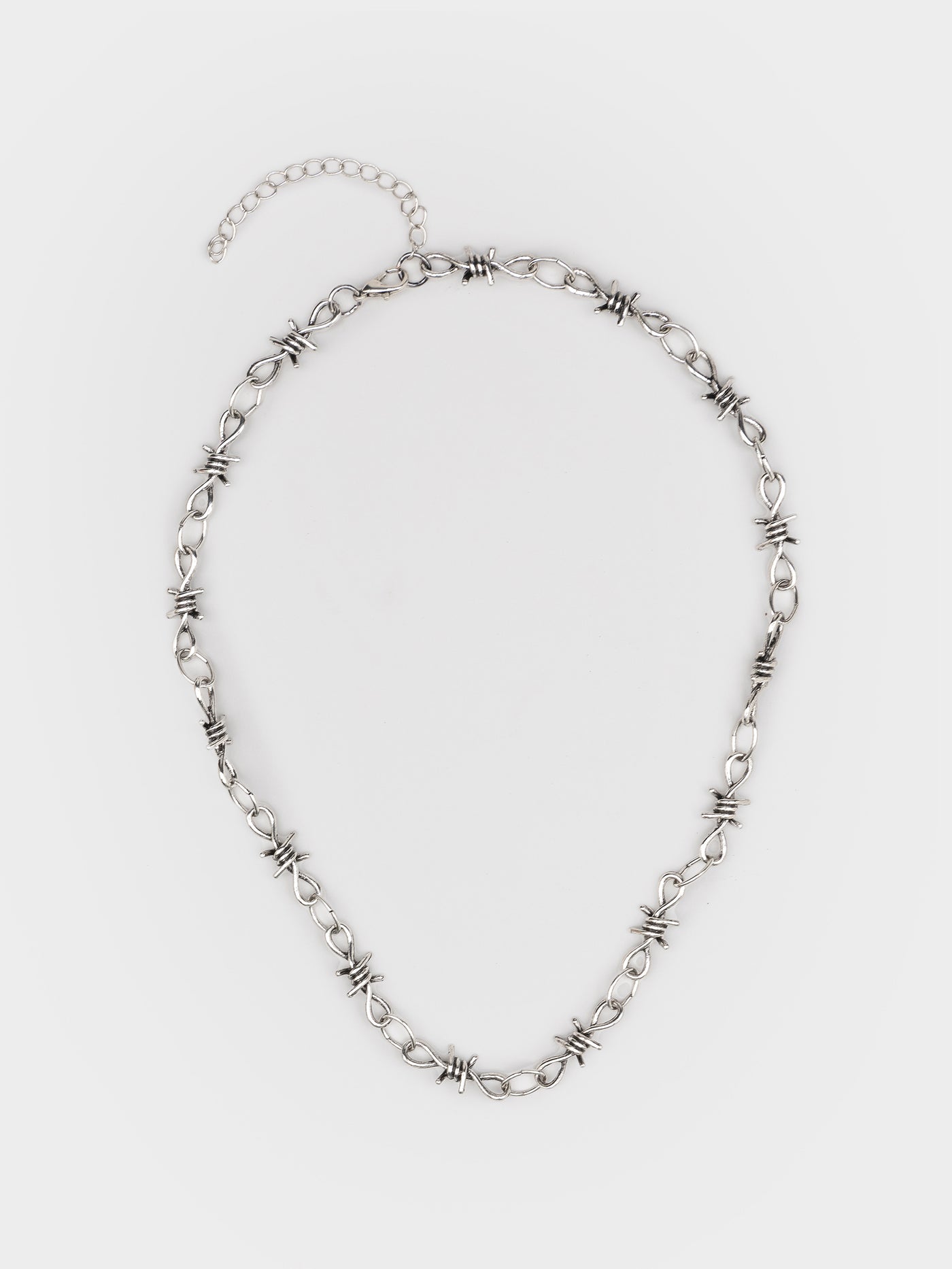Crown Of Thorns Silver Necklace Set