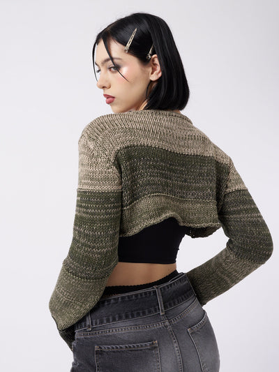 Drea Green Extreme Cropped Cardigan
