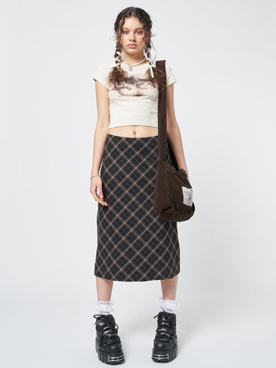 Beth Plaid Midi Skirt