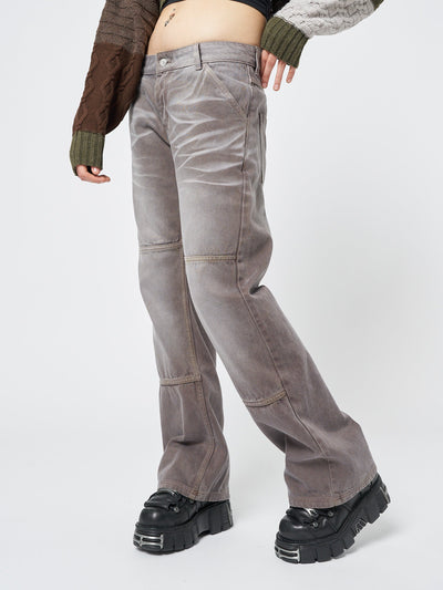 Brew Washed Brown Straight Jeans - Minga  US