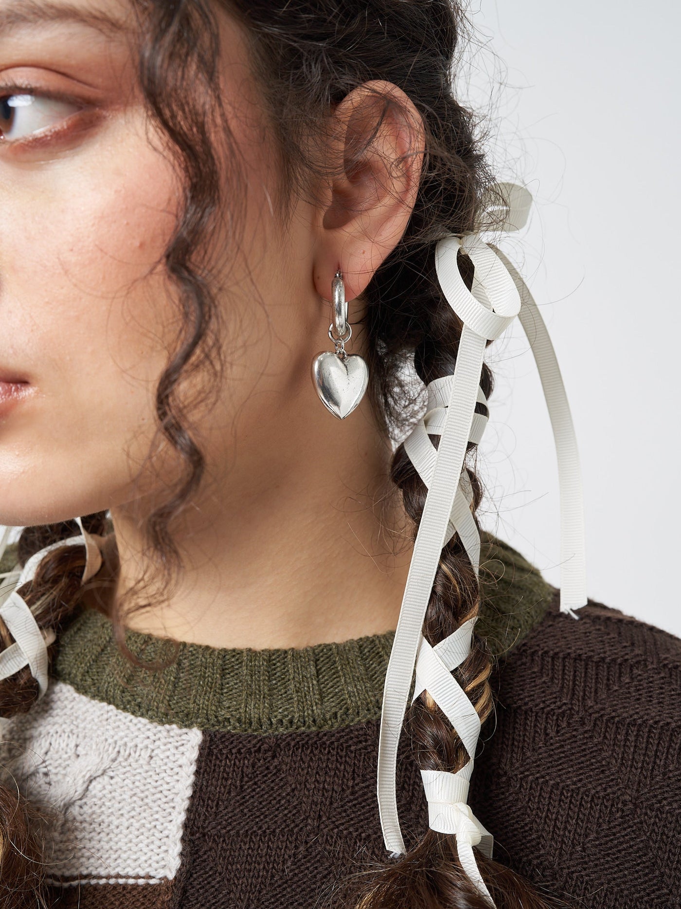Chunky Heart Hooped Earrings