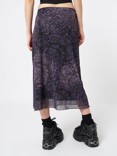 Dark Renaissance Midi Mesh Skirt - Minga  US