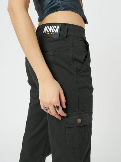 Eve Black Y2K Cargo Pants - Minga  US