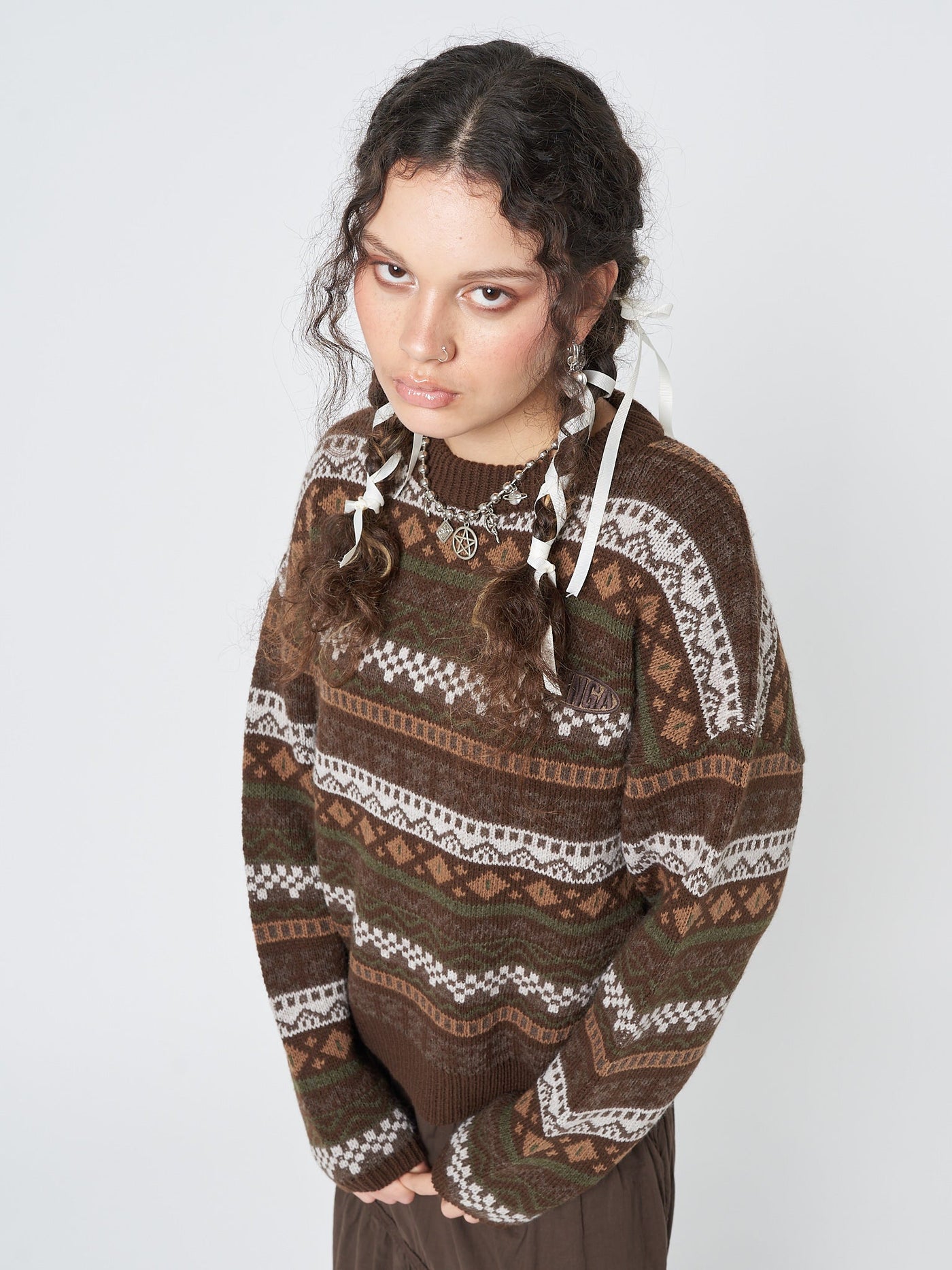 Grandma Jacquard Knit Jumper Minga London US