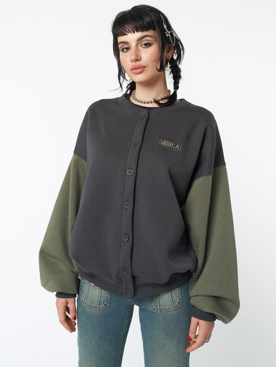 Black and Green Bomber Jacket for Women