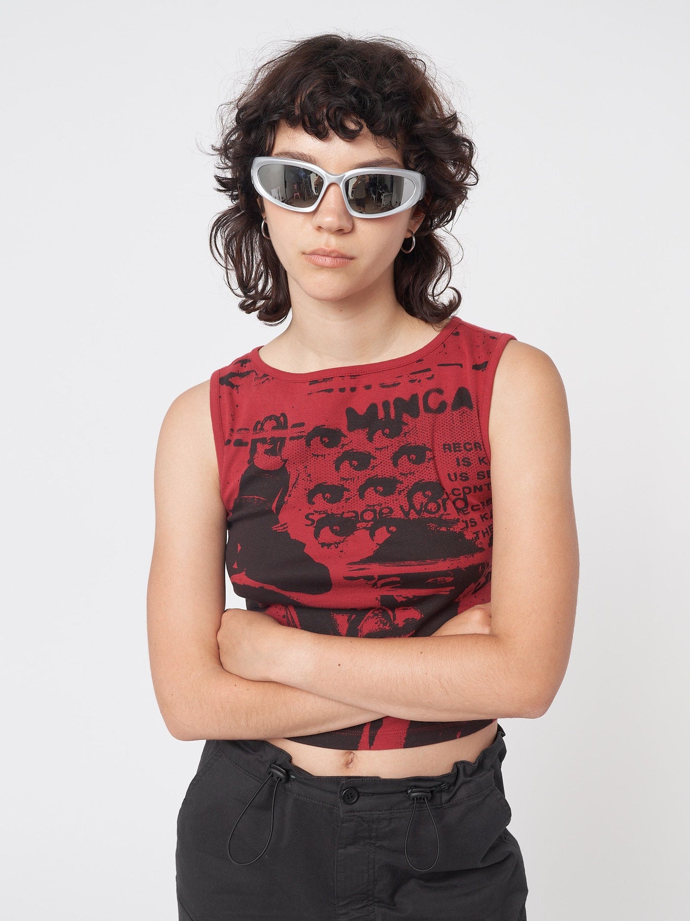 Power Red Graphic Vest Top