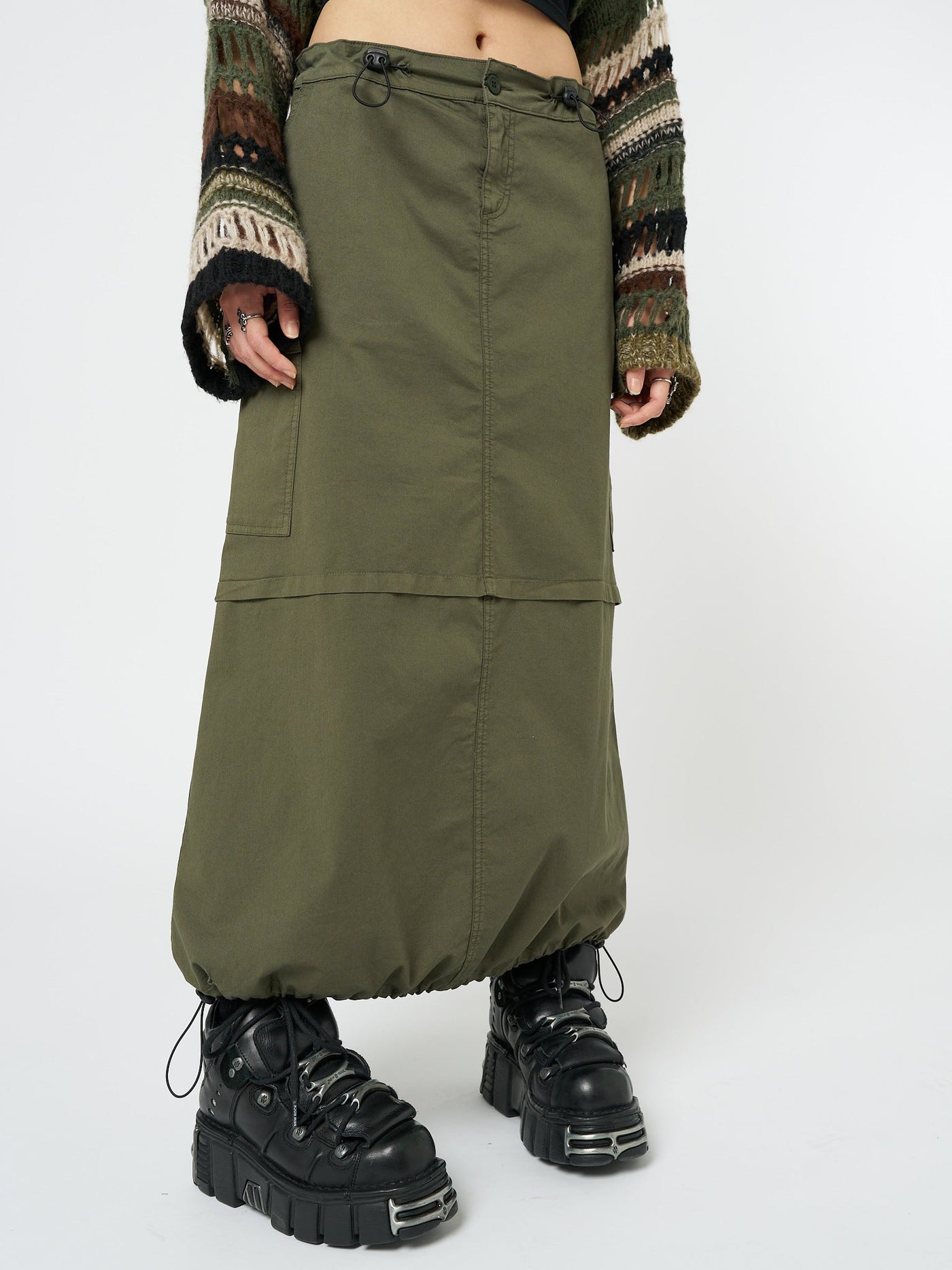 Ruby Khaki Maxi Cargo Skirt