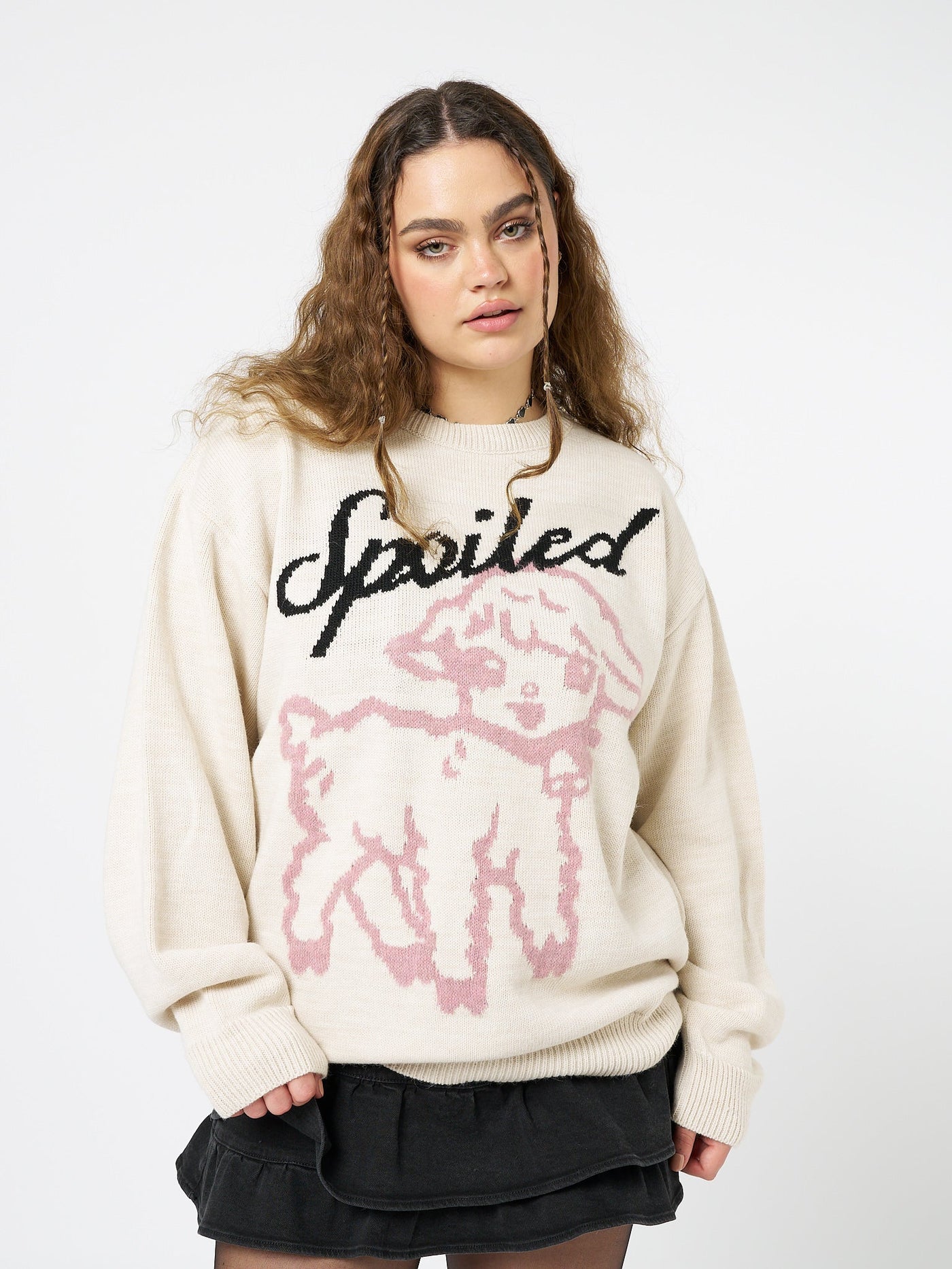 Spoiled Sheep Graphic Knitted Sweater - Minga  US