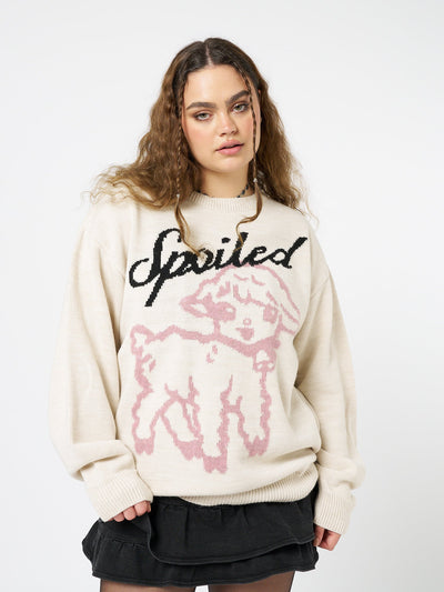 Spoiled Sheep Graphic Knitted Sweater - Minga  US
