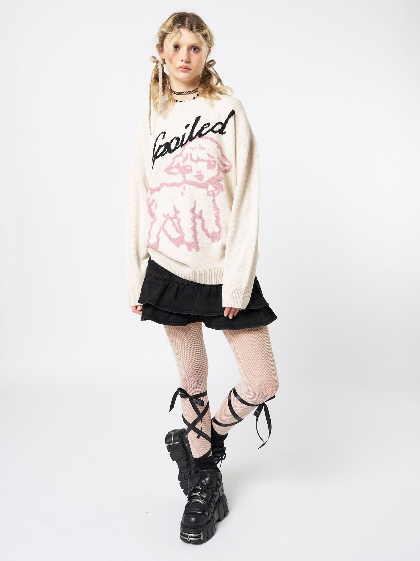 Spoiled Sheep Graphic Knitted Sweater - Minga  US