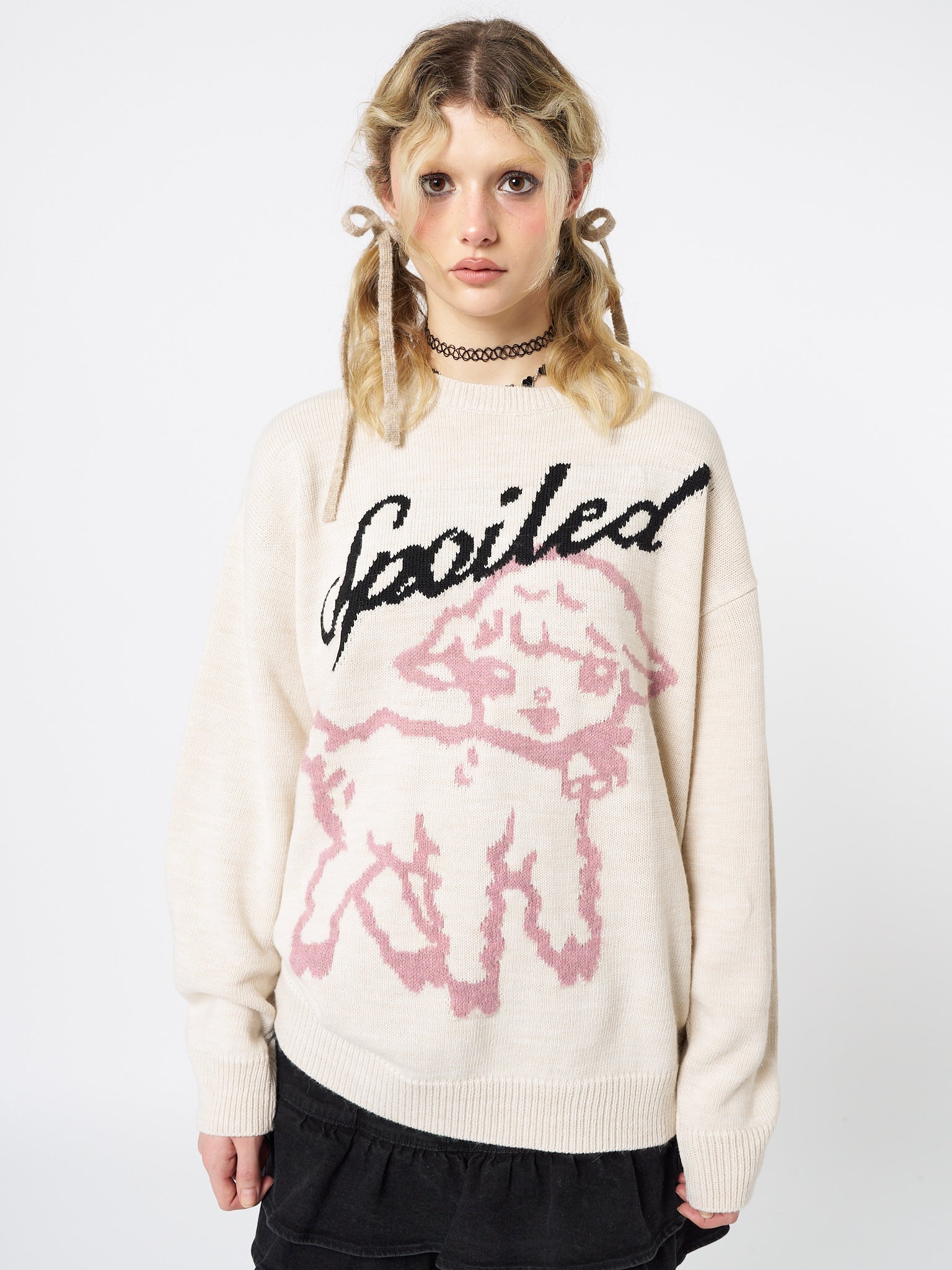 Spoiled Sheep Graphic Knitted Sweater - Minga  US