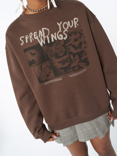 Spread Your Wings Brown Sweatshirt