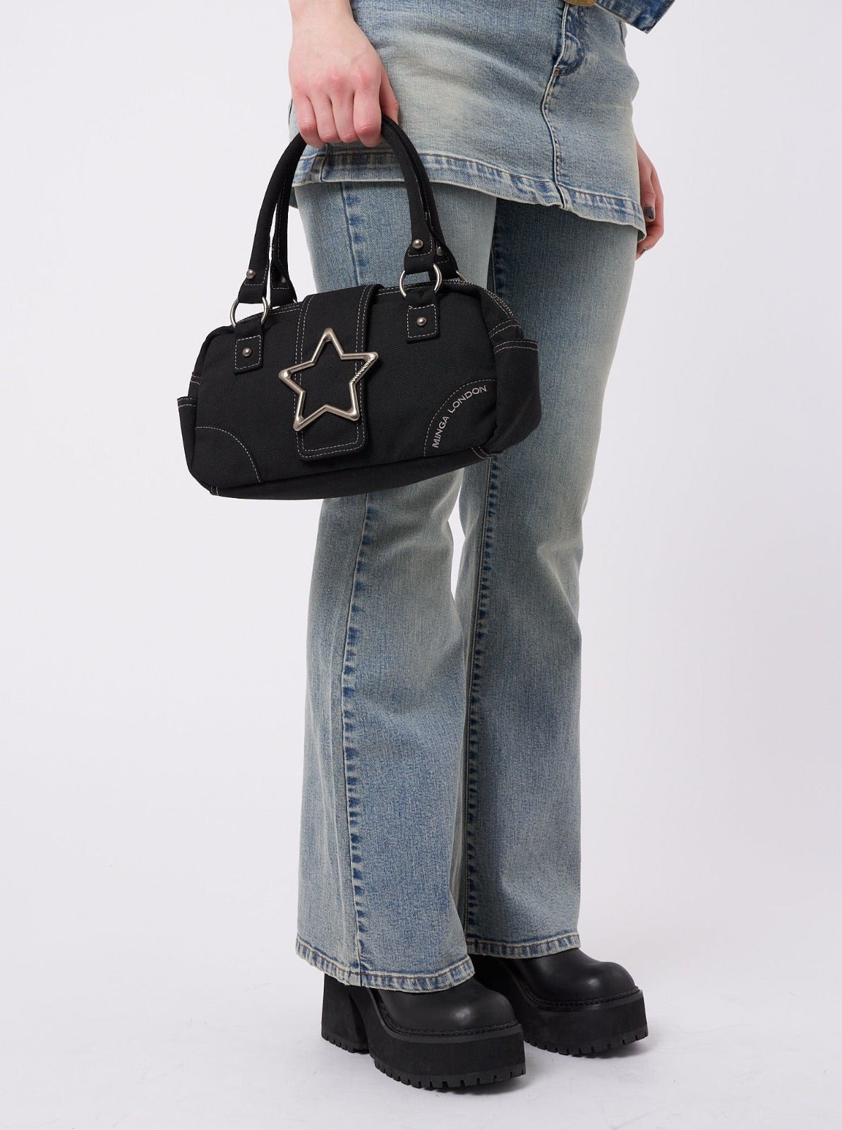 Star Shaped Denim Crossbody Bag Y2K