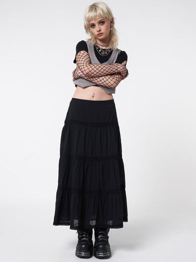 Raven Ruffle Lace Maxi Skirt - Minga  US